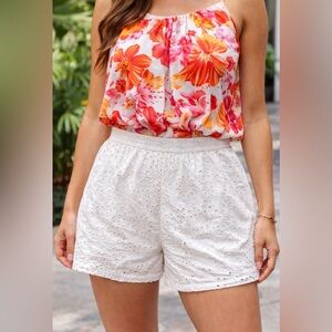 Steve Madden White Glennon Eyelet Shorts